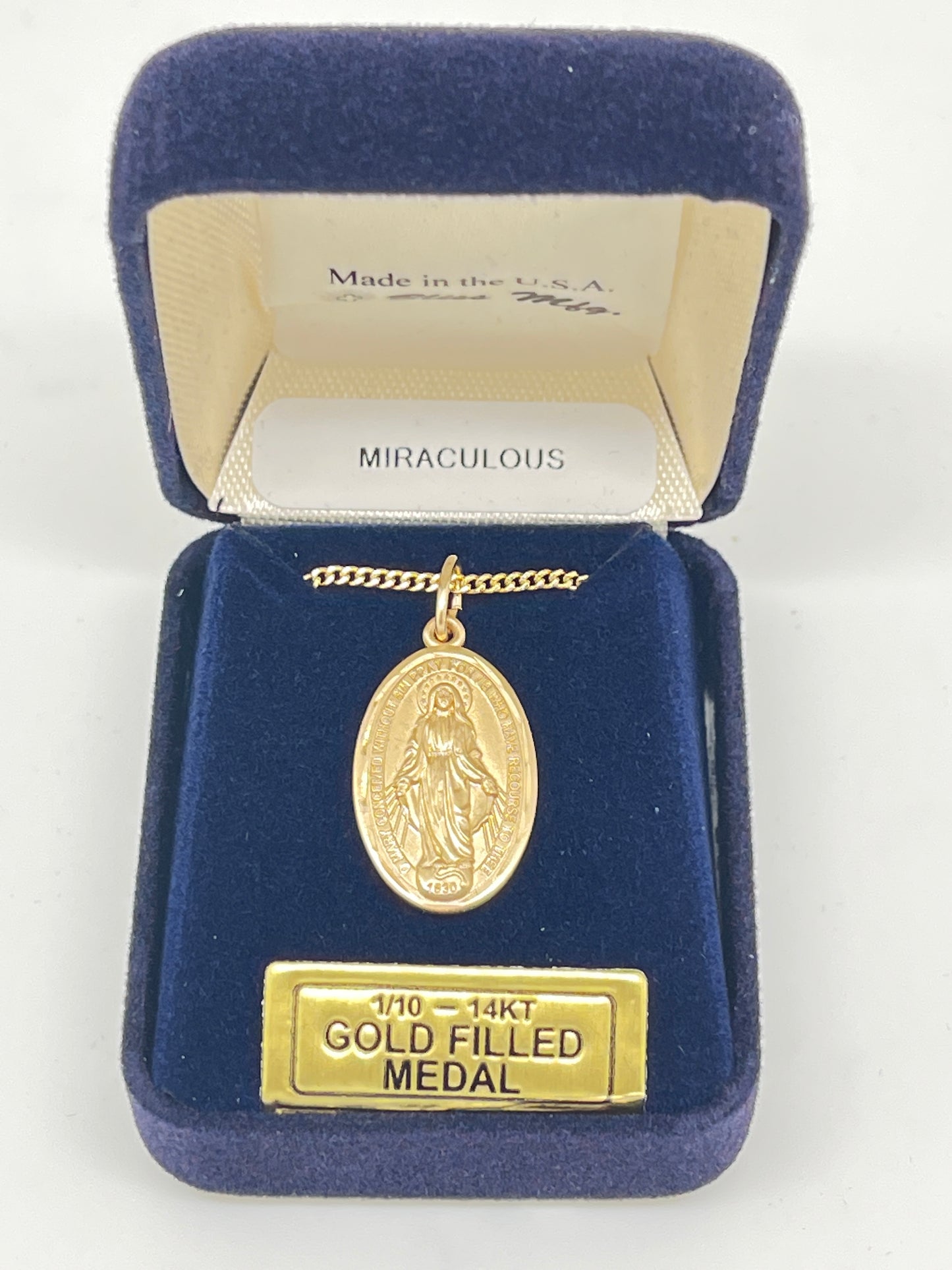 Gold Filled Miraculous Medal Pendant 7/8" - Unique Catholic Gifts