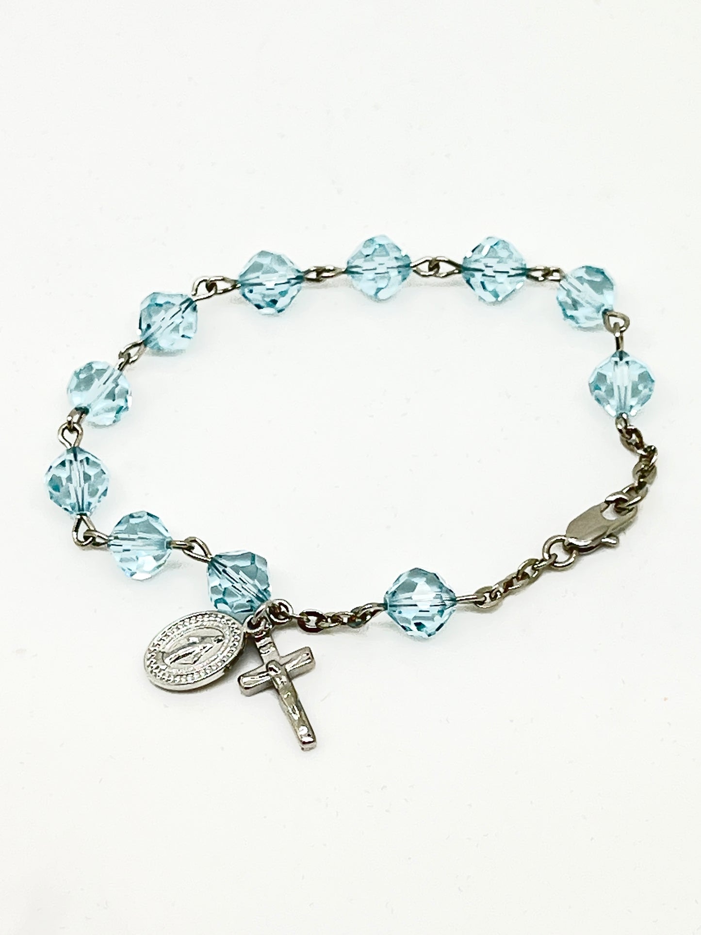 Lavendel Crystal Rosary Bracelet 7MM - Unique Catholic Gifts