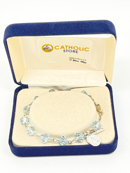 Lavendel Crystal Rosary Bracelet 7MM - Unique Catholic Gifts