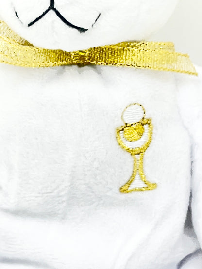 First Communion Bear (Embroidered Chalice) - Unique Catholic Gifts