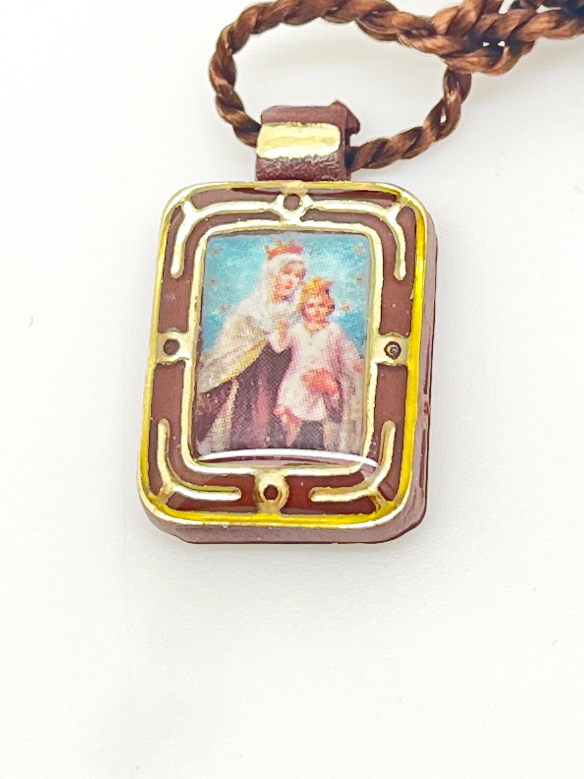 Plastic Brown Scapular Sacred Heart Mt.Carmel - Unique Catholic Gifts