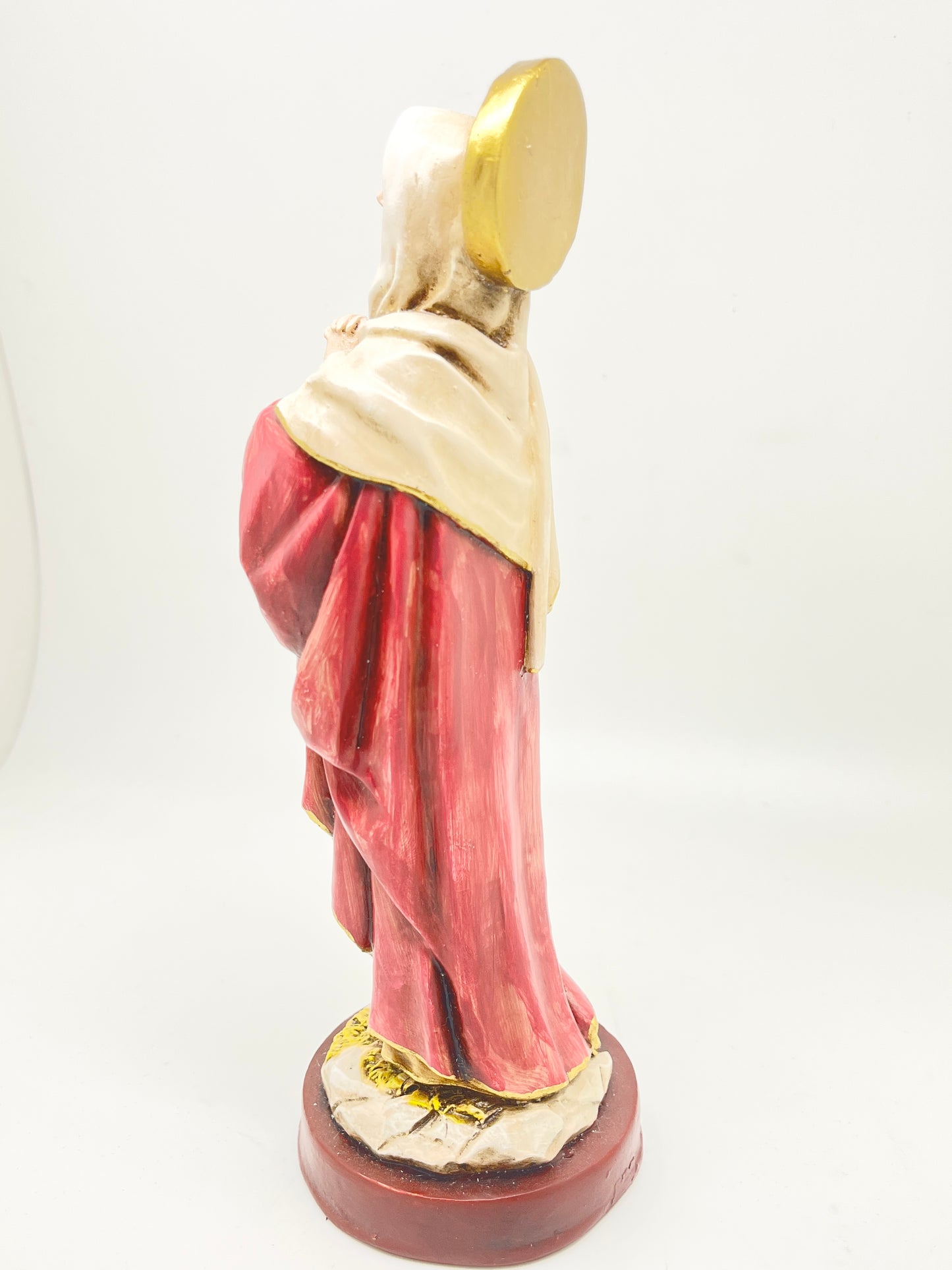 Our Lady of Sorrows Statue Hand Painted (9") Red - Unique Catholic Gifts