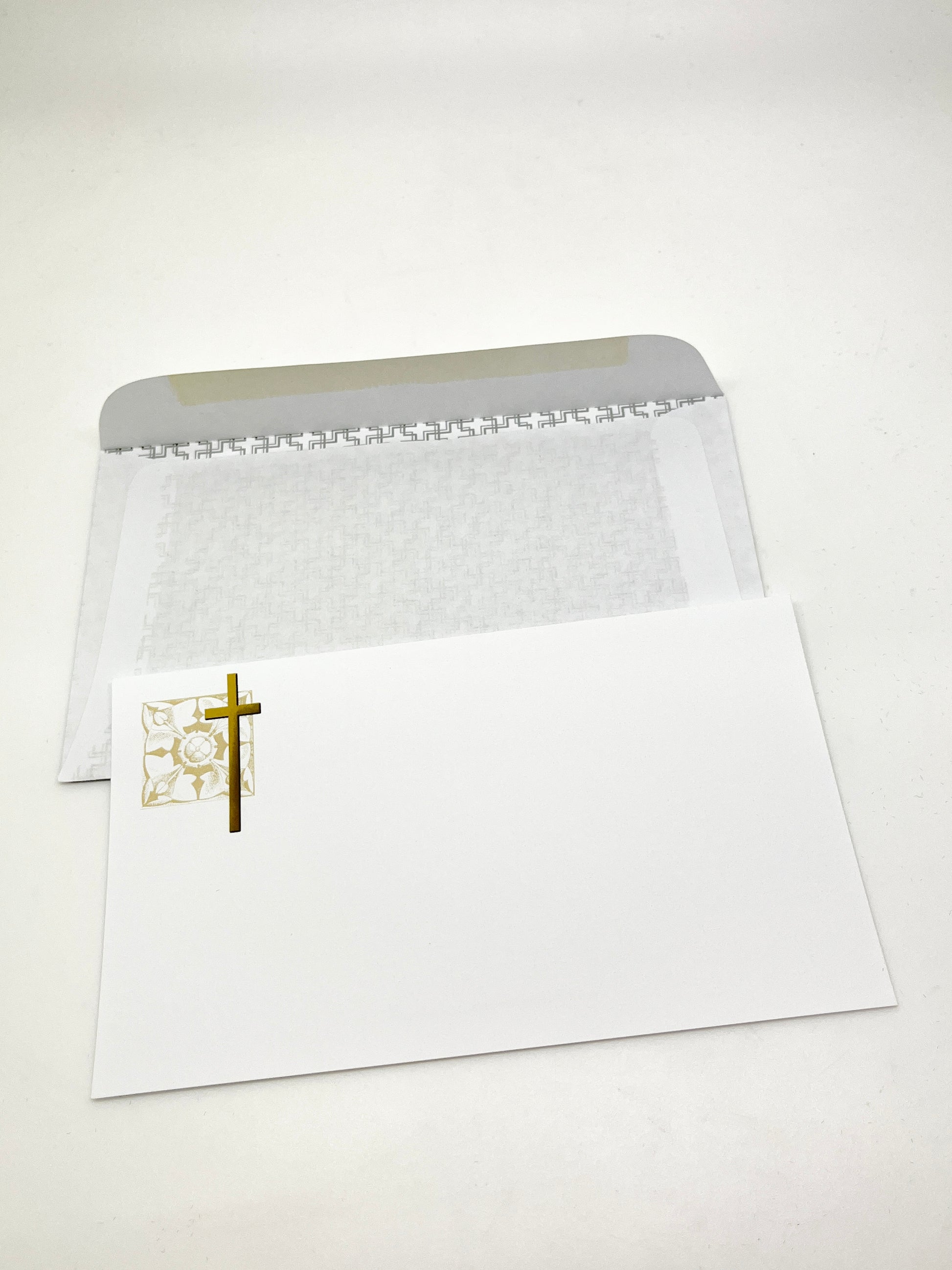 Gold Cross Note Card with Envelope - Unique Catholic Gifts