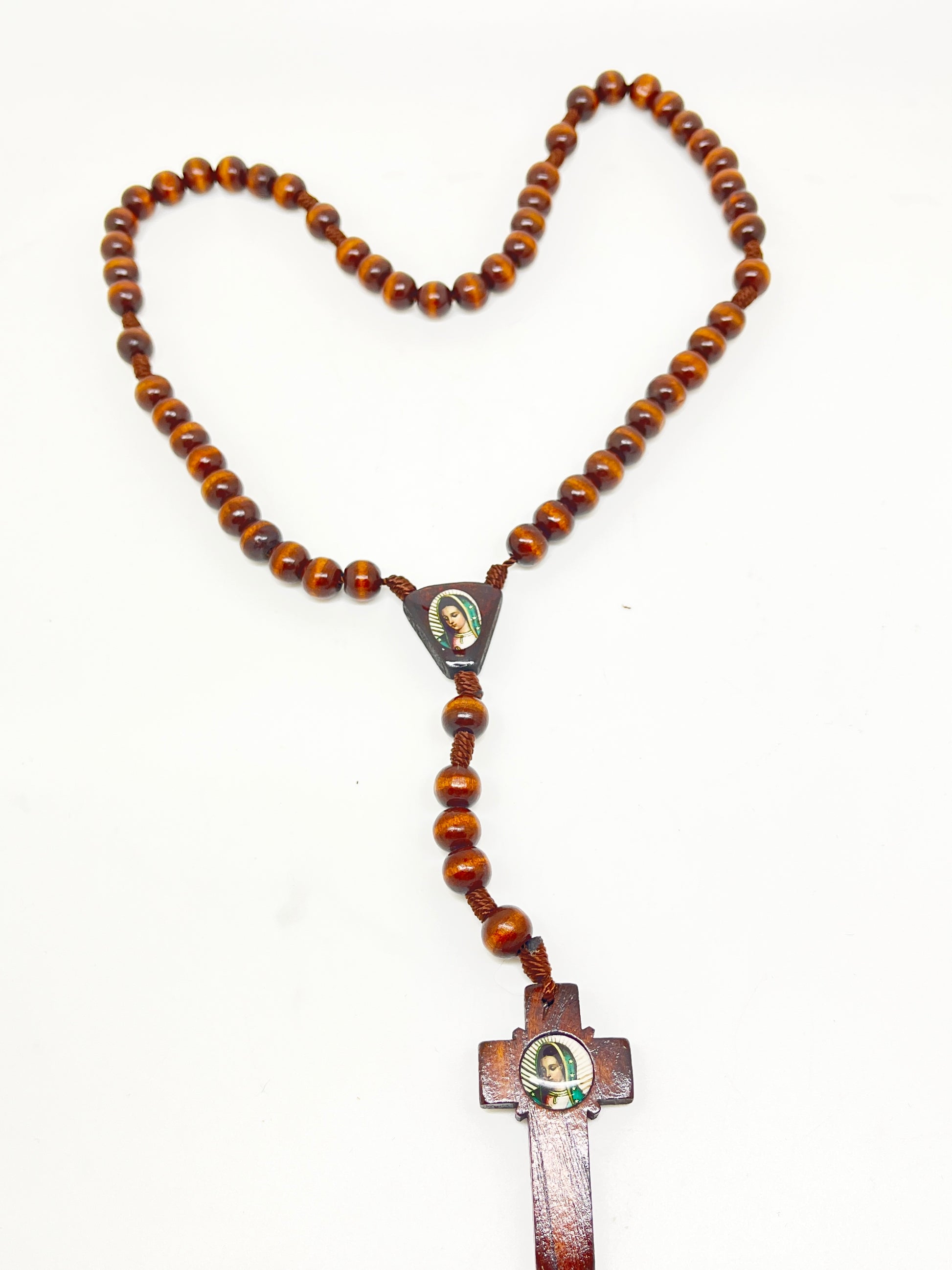 Our Lady of Guadalupe Brown Wood Rosary #2 - Unique Catholic Gifts