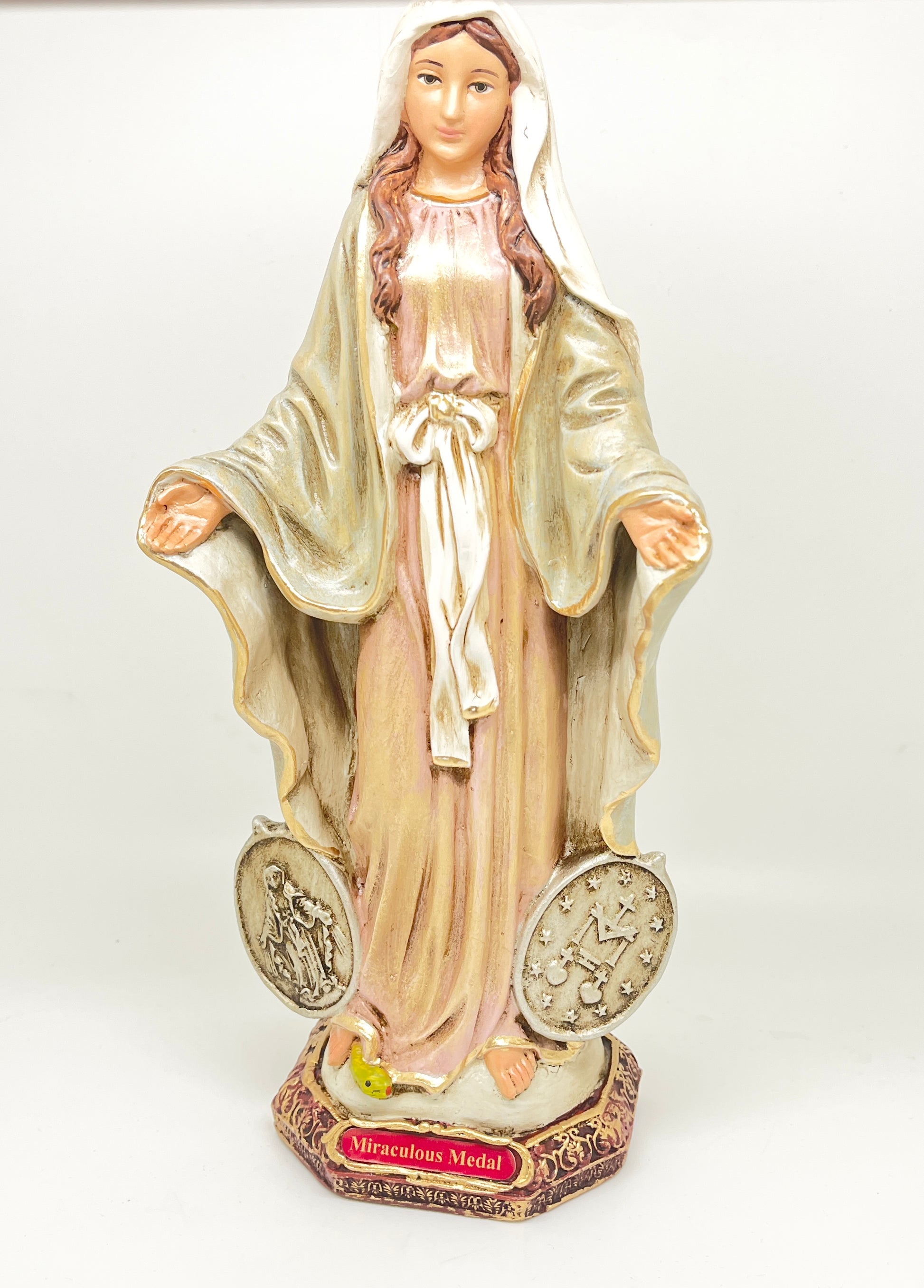 Our Lady of the Miraculous Medal Statue (11 1/2") - Unique Catholic Gifts