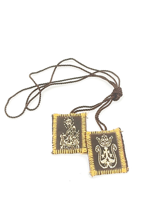 Our  Lady of Mount Carmel Brown Scapular 1 1/2"