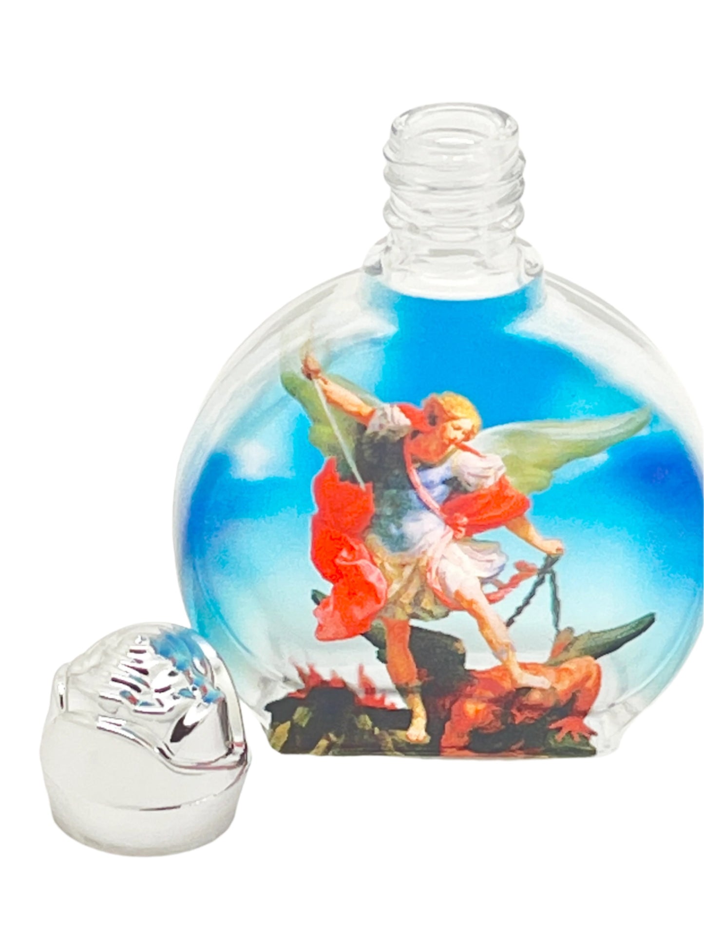 Saint Michael Glass Holy Water Bottle