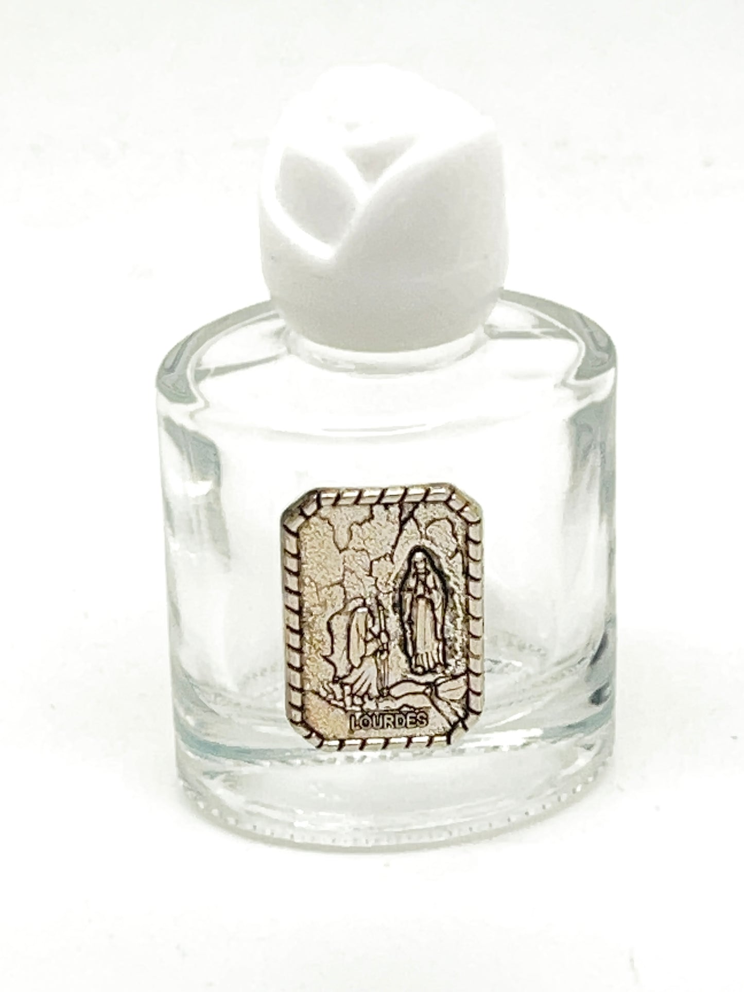 Our Lady of Lourdes Glass Holy Water Bottle 2 1/4"