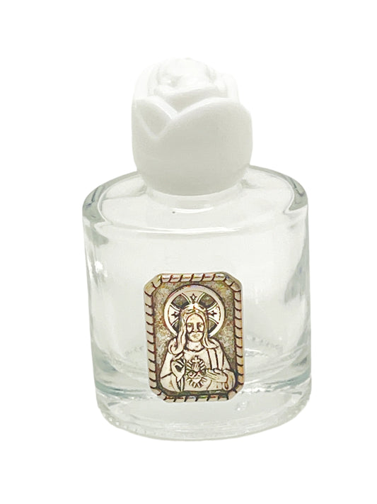 Sacred Heart Glass Holy Water Bottle 2 1/4"