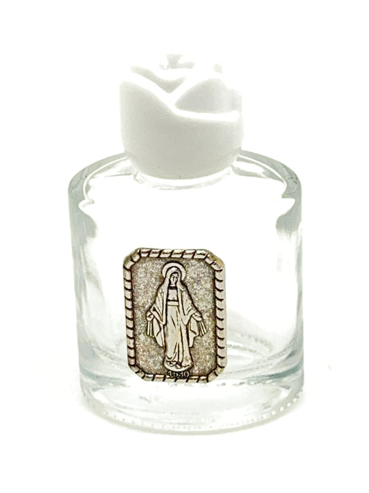 Our Lady of Grace Glass Holy Water Bottle 2 1/4"