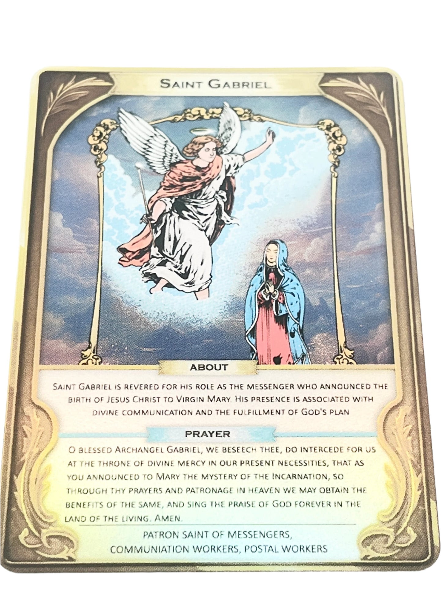 St. Gabriel Holograph Prayer Card