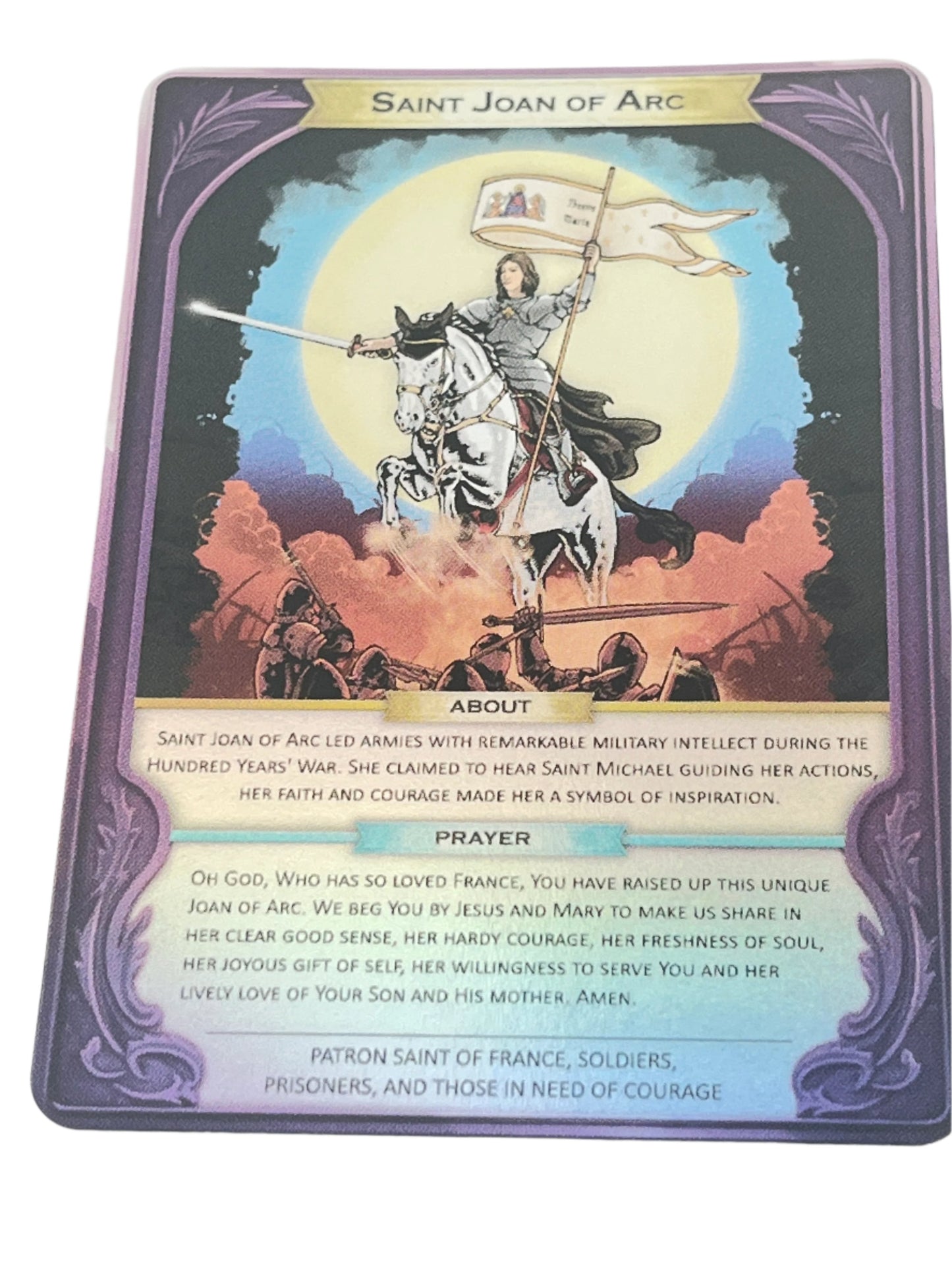 Saint Joan of Arc Holograph Prayer Card