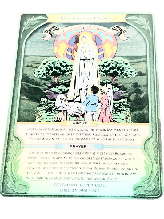 Our Lady of Fatima Holograph Prayer Card