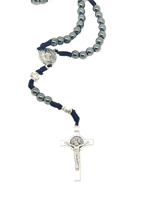 St. Benedict Hematite Rosary 6mm