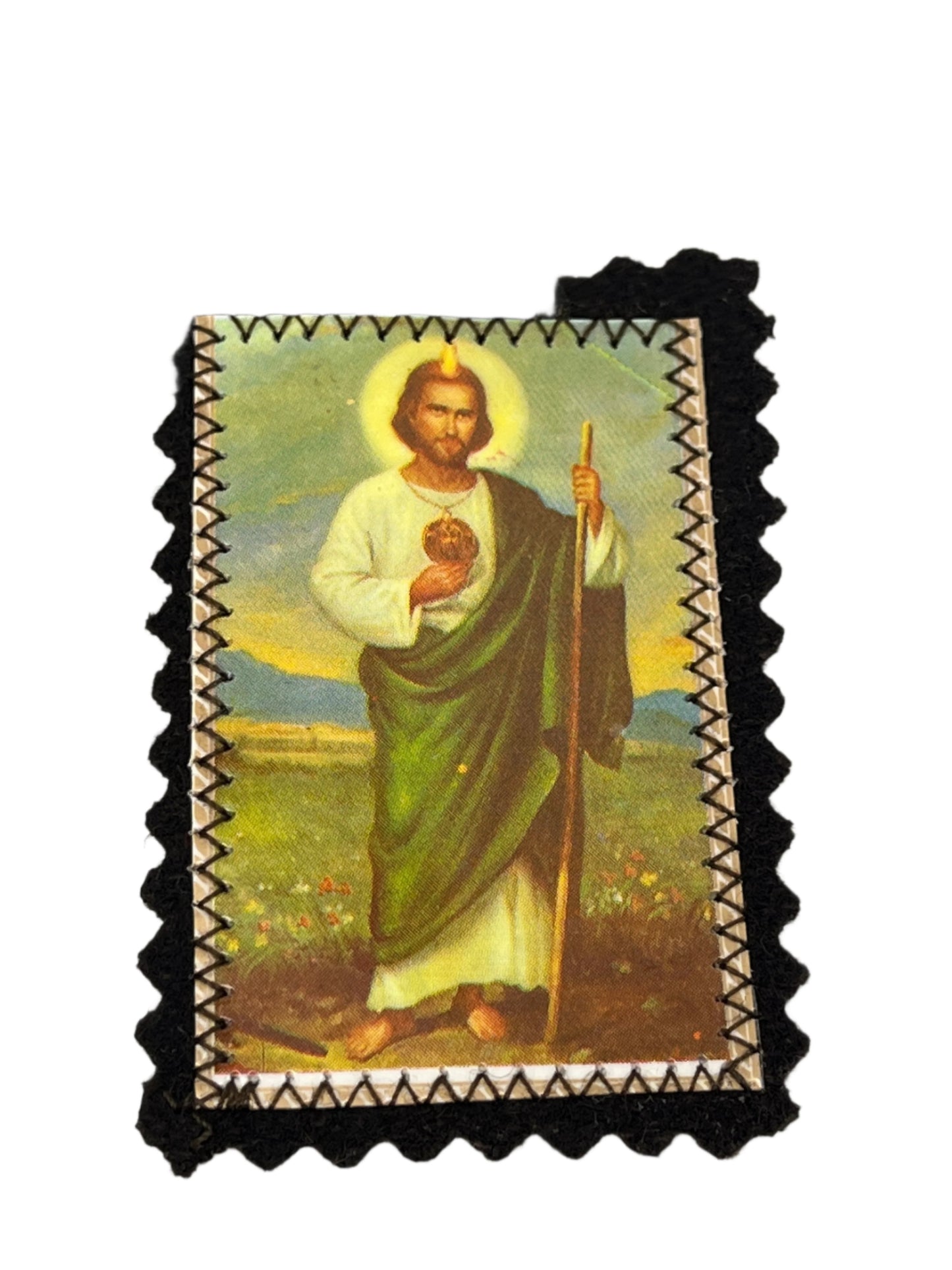 Brown St. Jude and The Sacred  Heart Scapular 3"