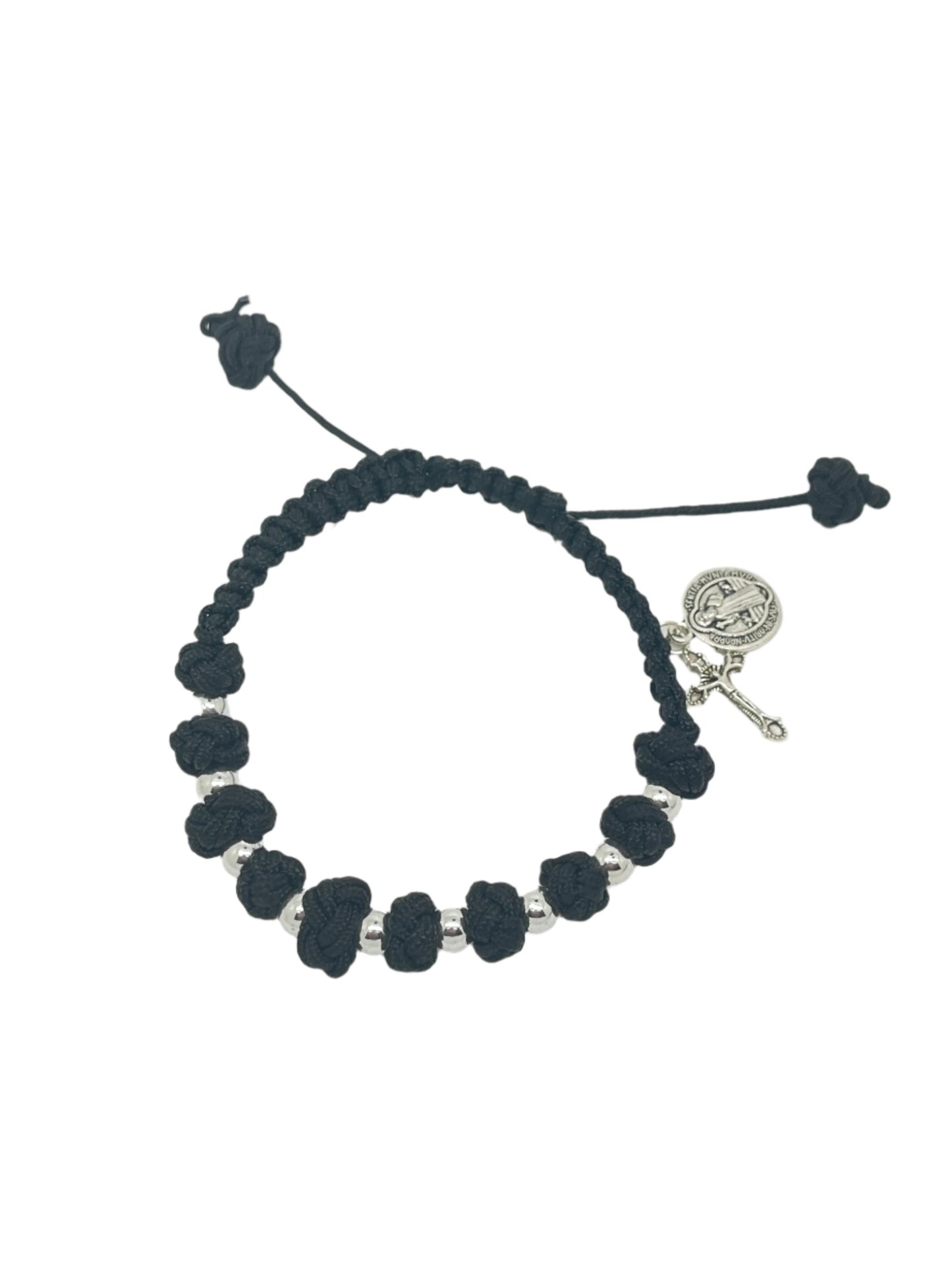 St. Benedict Black Adjustable Rosary Bracelet