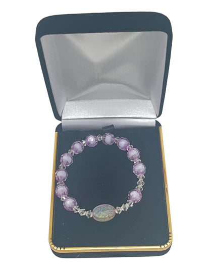 Purple Acrylic Children’s Rosary Bracelet (8mm)