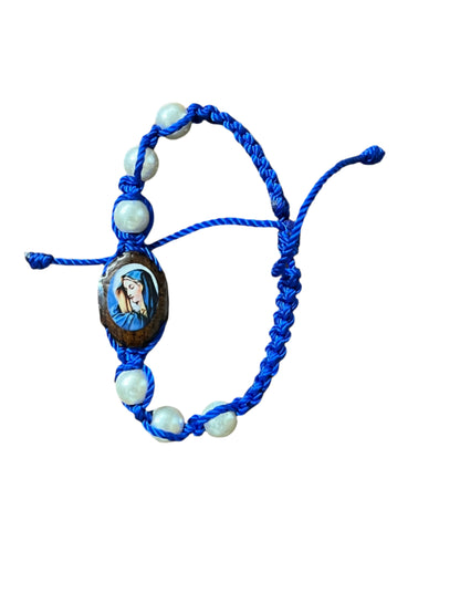 Our Lady of Sorrows Blue Cord Adjustable Bracelet