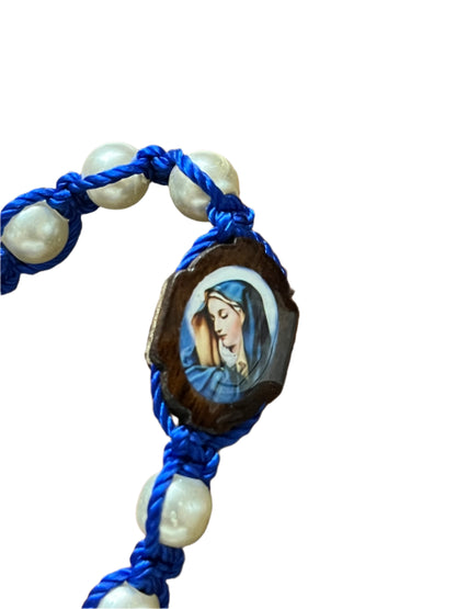 Our Lady of Sorrows Blue Cord Adjustable Bracelet