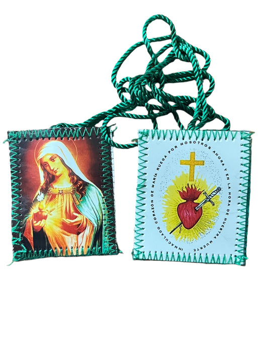 Green Scapular. Immaculate Heart Scapular