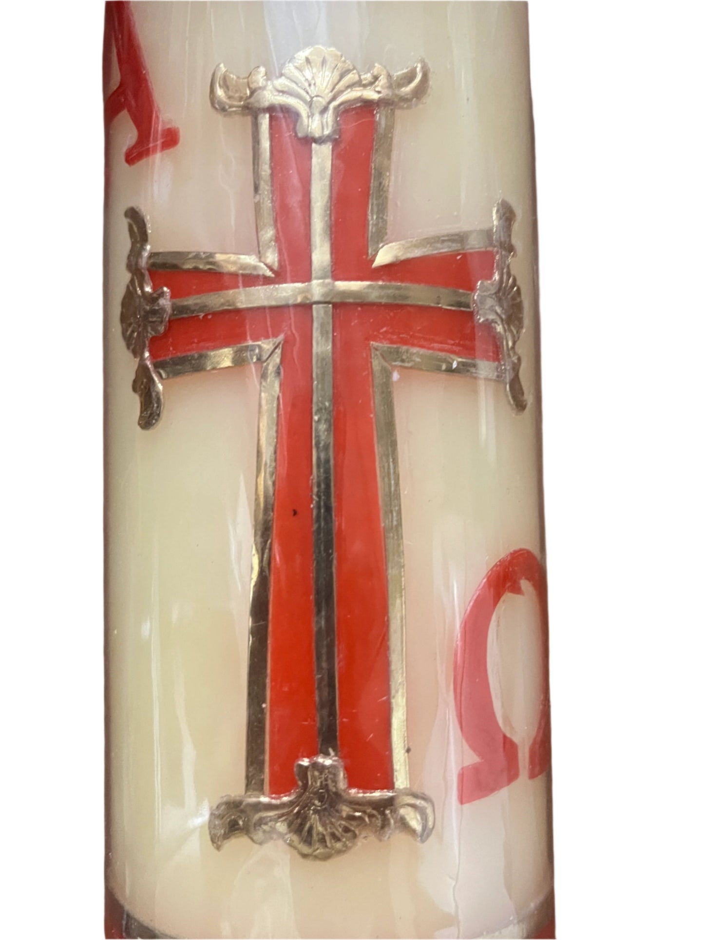 Alpha Omega Pascual Candle Cirio Candle Beeswax (9 1/2" x 3")