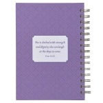 Strength and Dignity Purple Hummingbird Large Wirebound Journal - Proverbs 31:25