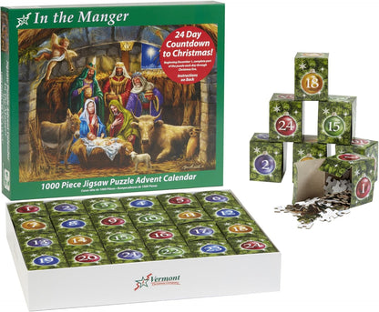 Jigsaw Puzzle Advent Calendar 2024 - Manger Scene - 1000 Pieces