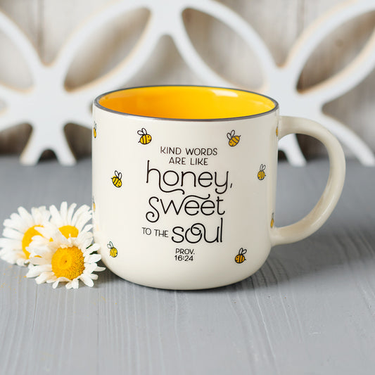 Kind words are like Honey, Sweet to the Soul Ceramic Mug  Proverbs 16:24 - Unique Catholic Gifts