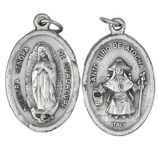 Lady of Guadalupe / Infant of Atoche Double Sided Oxi Medal 1" - Unique Catholic Gifts