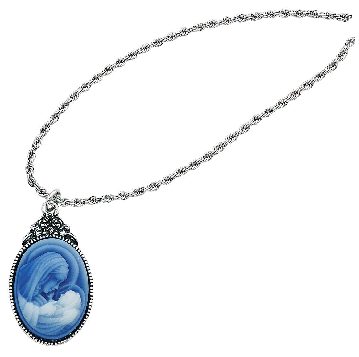 Madonna and Child Cameo Pendant 1" - Unique Catholic Gifts