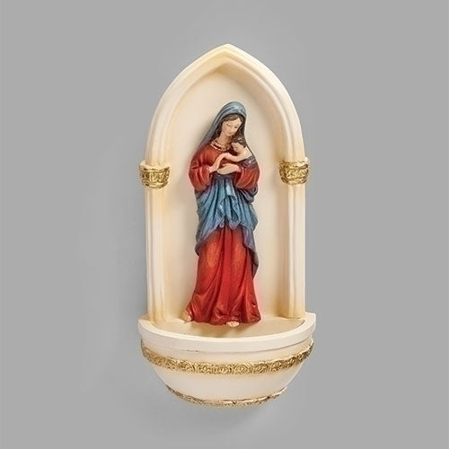 Madonna and Child Holy Water Font 7" - Unique Catholic Gifts