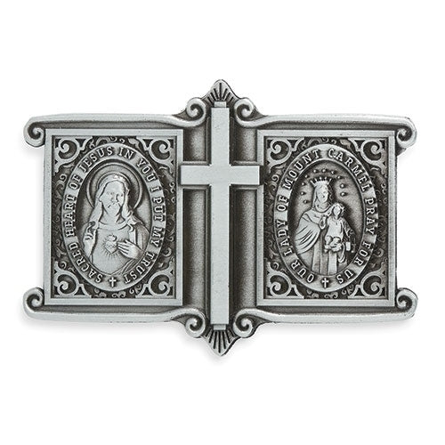 Our Lady of Mt. Carmel Scapular Visor Clip 3"