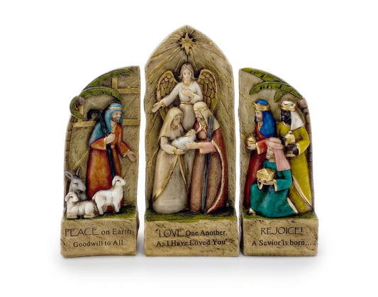 Nativity Triptik Set x2 Pieces - 10 in. - Unique Catholic Gifts