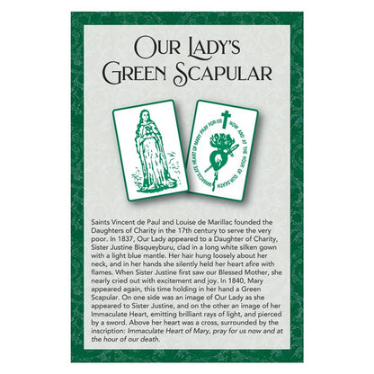 Cordless Green Scapular with Card