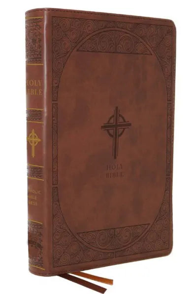 NABRE, New American Bible, Revised Edition, Catholic Bible, Large Print Edition, Leathersoft, Brown, Thumb Indexed, Comfort Print: Holy Bible - Unique Catholic Gifts