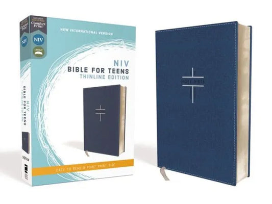 NIV Bible for Teens, Thinline Edition, Leathersoft, Blue, Red Letter, Comfort Print - Unique Catholic Gifts