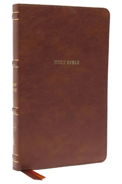 NKJV, Thinline Bible, Leathersoft, Brown, Red Letter, Comfort Print: Holy Bible, New King James Version by Thomas Nelson - Unique Catholic Gifts