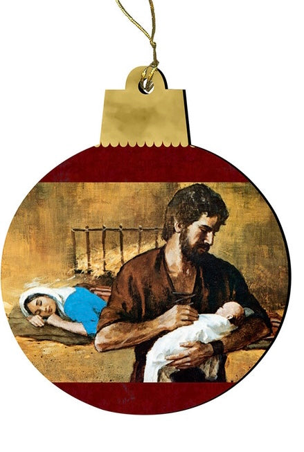 Holy Family Wood Ornament 5" #3