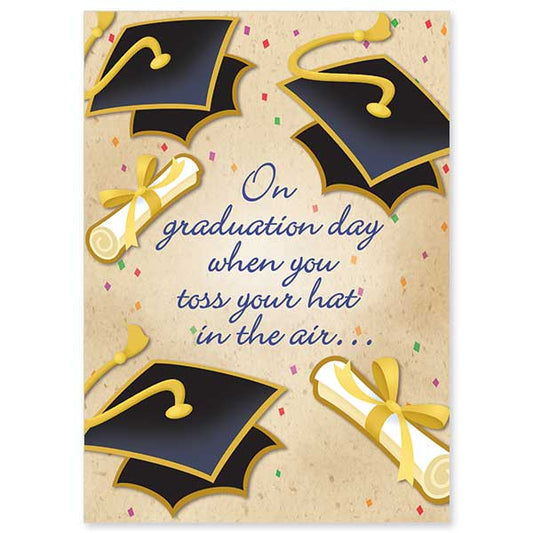 On Graduation Day When You Toss Your Hat Graduation Card - Unique Catholic Gifts