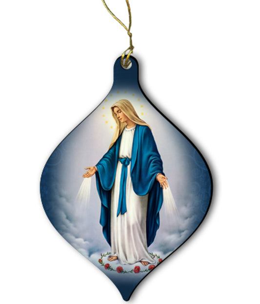 Our Lady of Grace Wood Ornament 2 3/4"