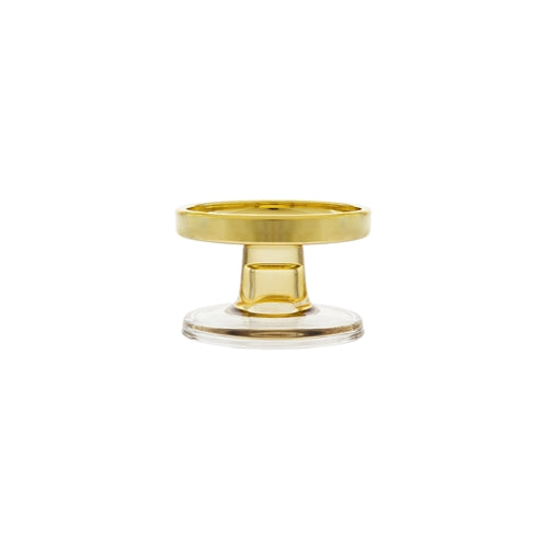 Pillar Glass Candle Holder - Gold 2 1/2" - Unique Catholic Gifts