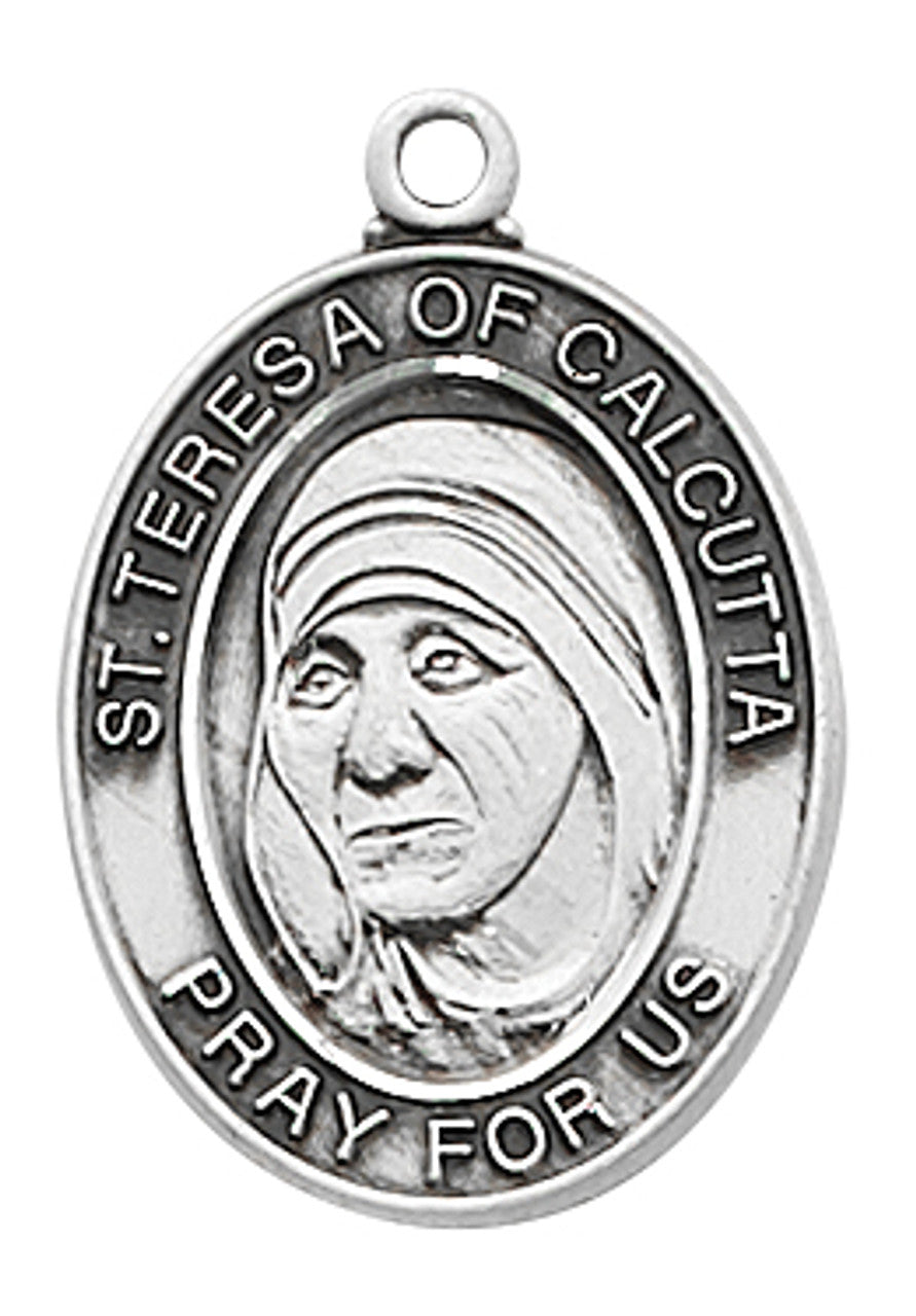 Saint Mother Teresa of Calcutta Silver Medal with Chain