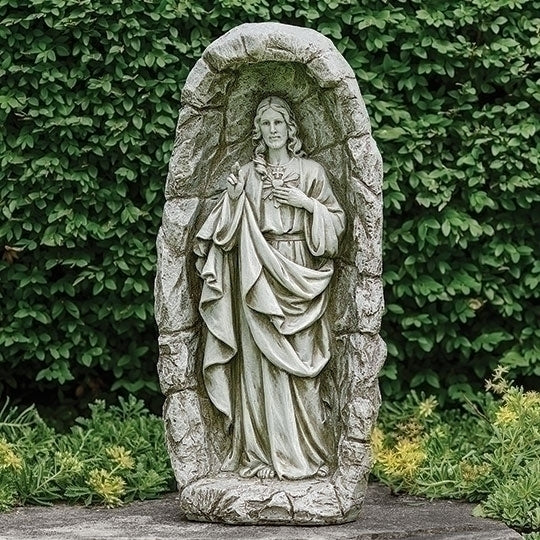 Sacred Heart Solar Outdoor Garden Statue -18 3/4"