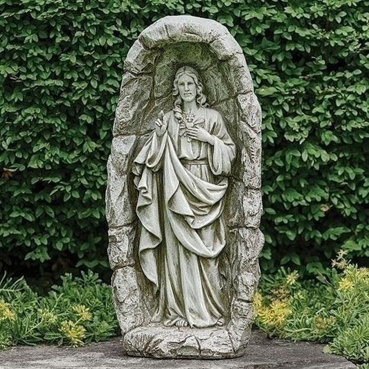 Sacred Heart Solar Outdoor Garden Statue -18 3/4"