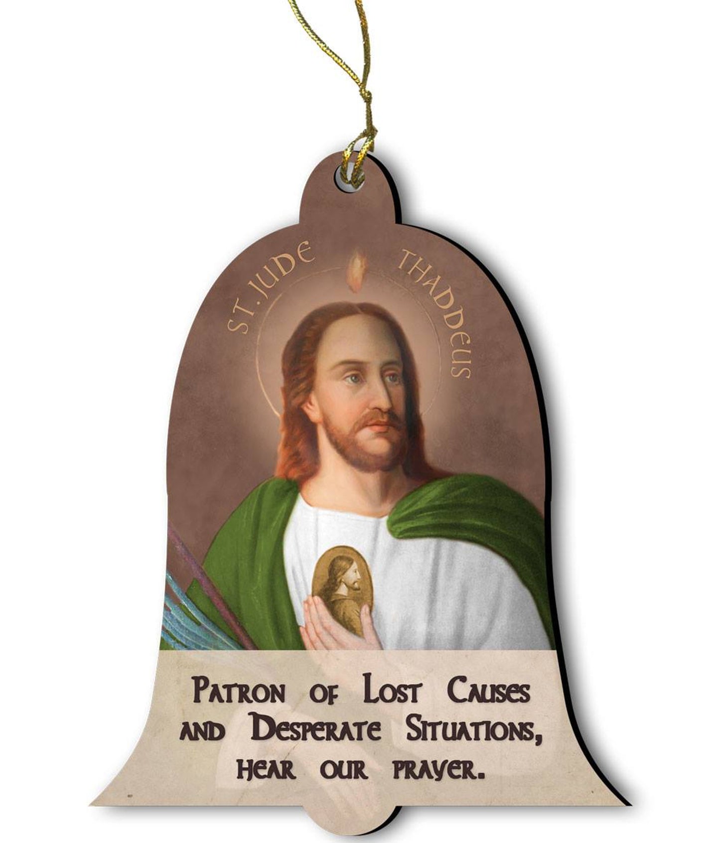 Saint Jude Wood Ornament 2 3/4"