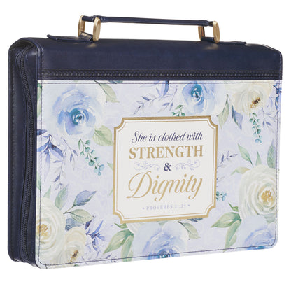 She is Clothed with Strength and Dignity Bible Cover Proverbs 31:25 Medium - Unique Catholic Gifts