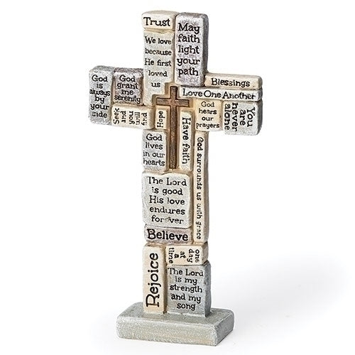 Spiritual Crosswords of Faith Standing Cross 4 1/2"