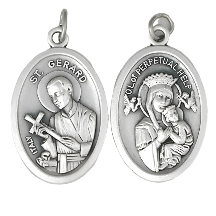 St. Gerard / Perpetual help - 1 inch Double Sided Oxi Medal 1" - Unique Catholic Gifts