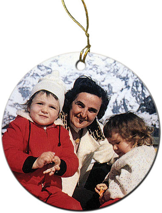 St. Gianna Molla 2 sided Porcelain Ornament - Unique Catholic Gifts