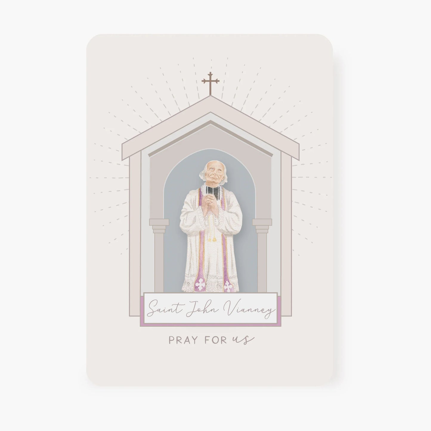 St. John Vianney Prayer Card | Beige | Prayer for Priests - Unique Catholic Gifts